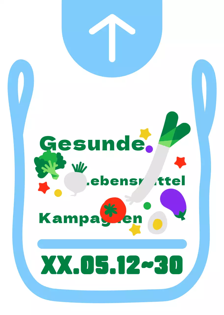 Nette und ordentliche Plastiktüte Illustration Rahmen Stil Richtungen zu einem Lebensmittel-Kampagne in hellblau und grün.