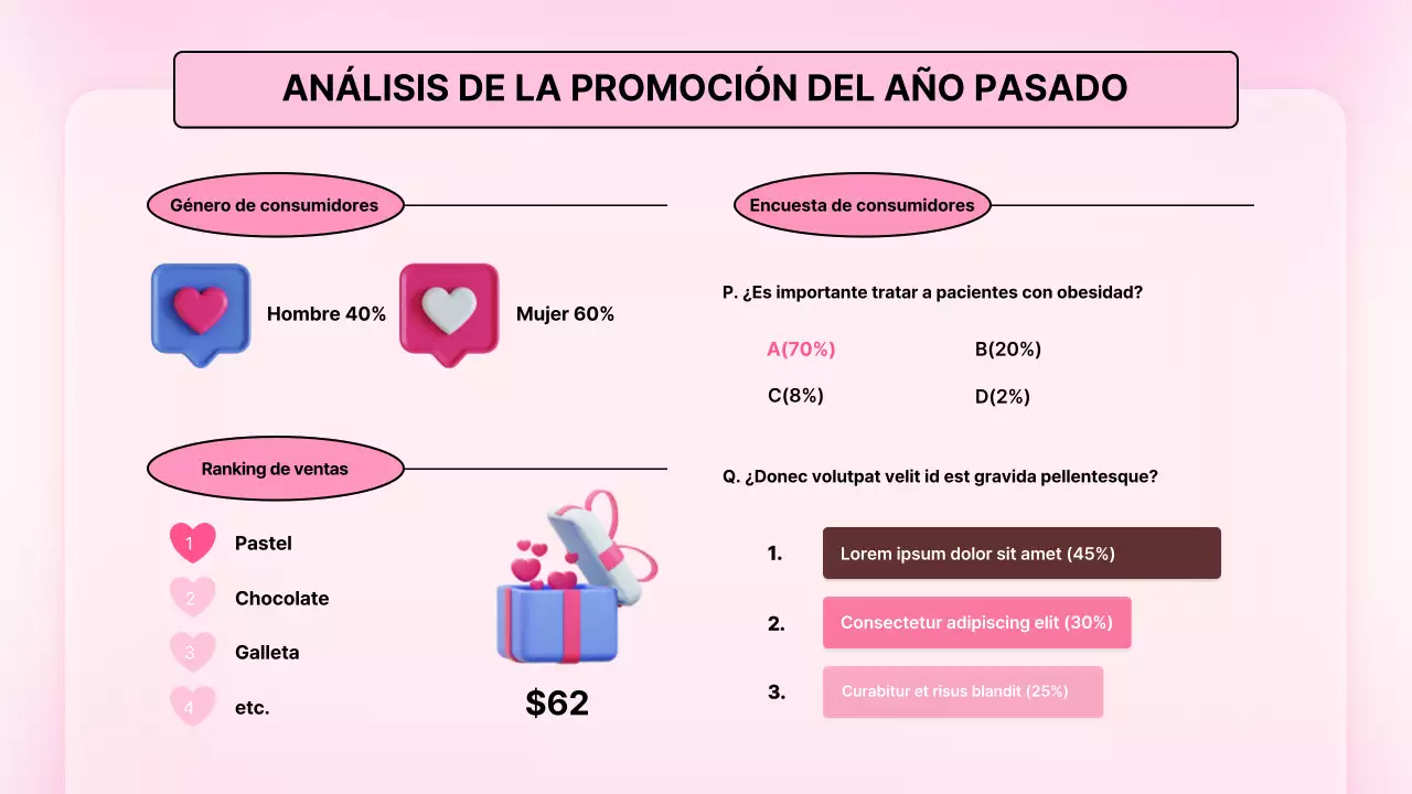 Rosa ilustración 3D lindo plan de San Valentín