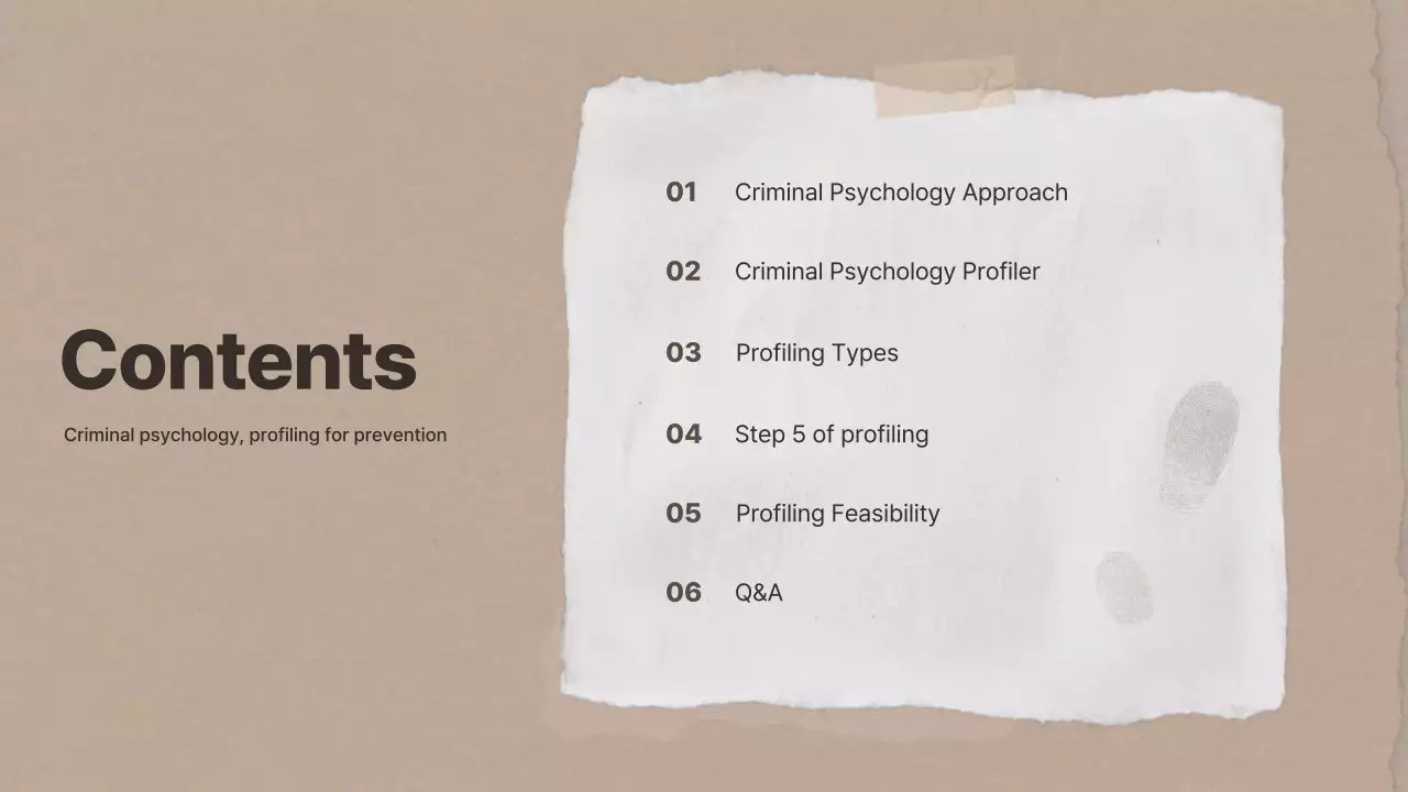 Brown paper-themed criminal psychology research presentations