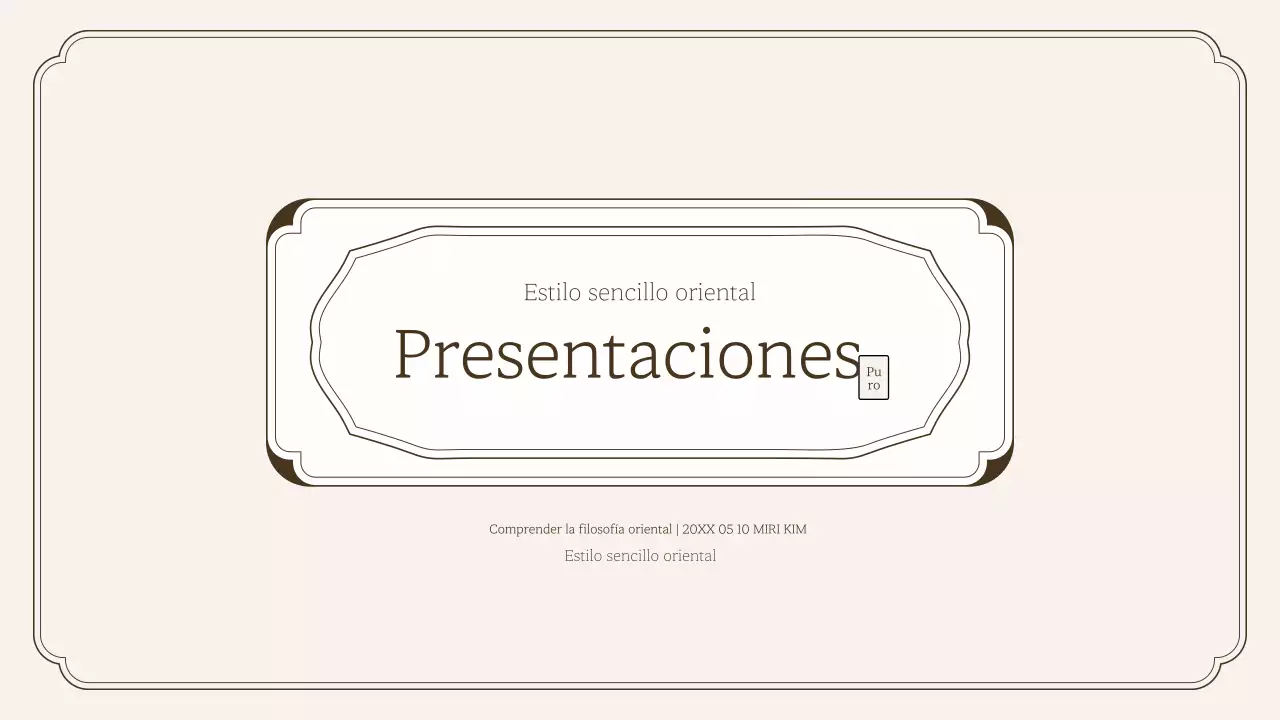 Kit de presentación sencillo de estilo oriental