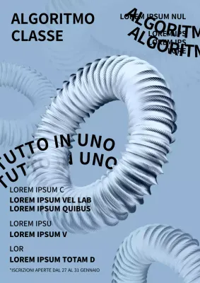 Sfondo blu cielo Tutorial algoritmico in metallo per il concetto di anello 3D