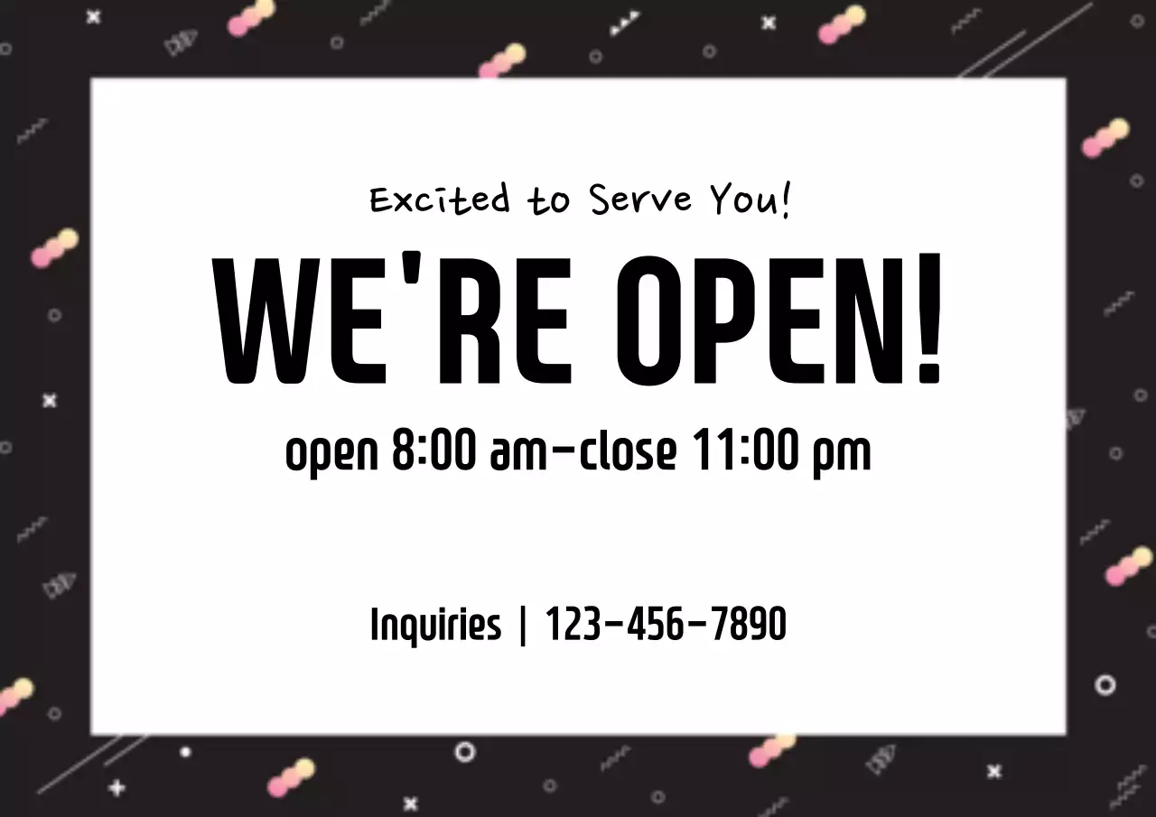 Black Modern Business Announcement Poster