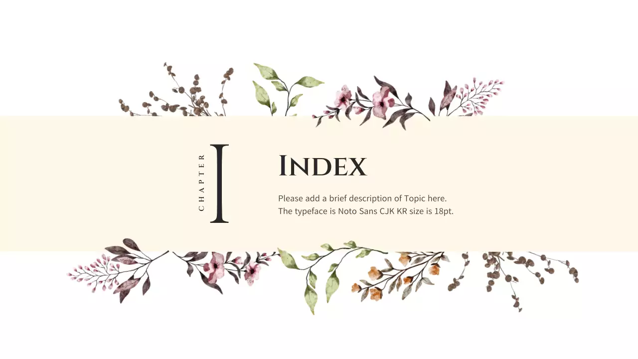 Beige Floral Flower Presentation