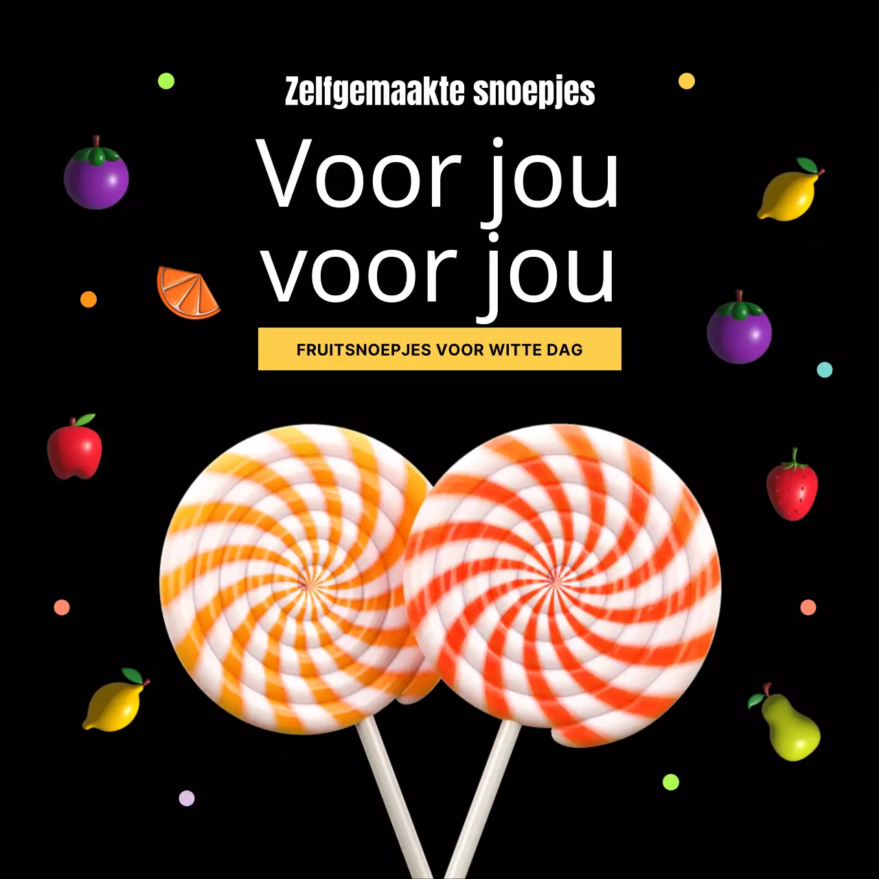 Zwarte en gele witte dag snoepjes