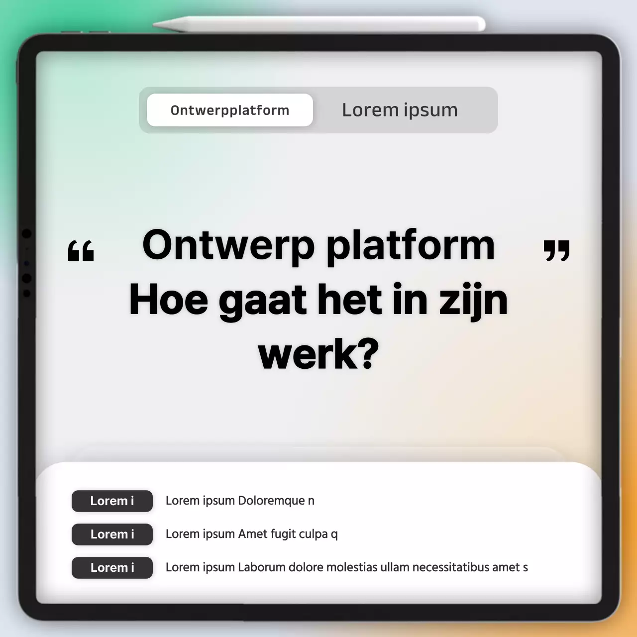 Rapport met resultaten enquête Gradient UI-concept