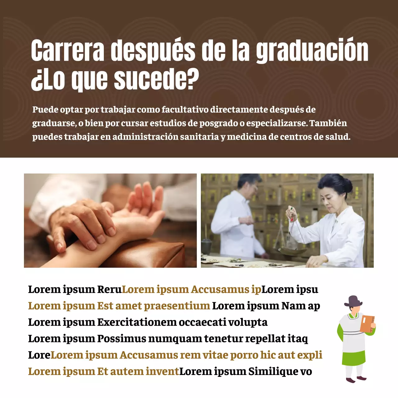 Introducción a la Medicina China Concepto de ilustración en tonos marrones