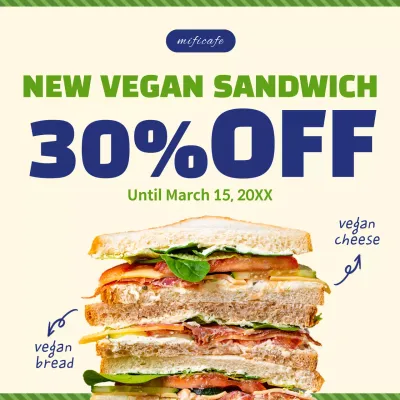 Green Modern Vegan Promotion Social Media Post