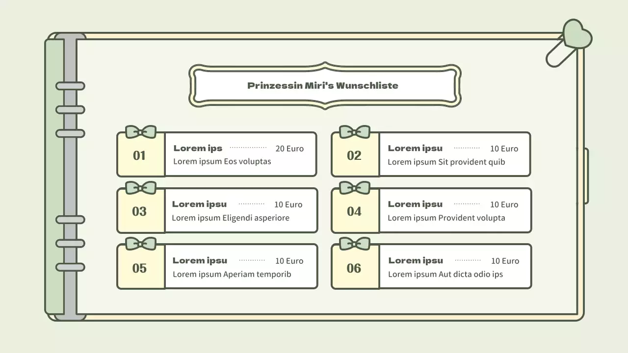 Niedliches Tagebuch-Konzept-Präsentationskit in Hellblau und Grün