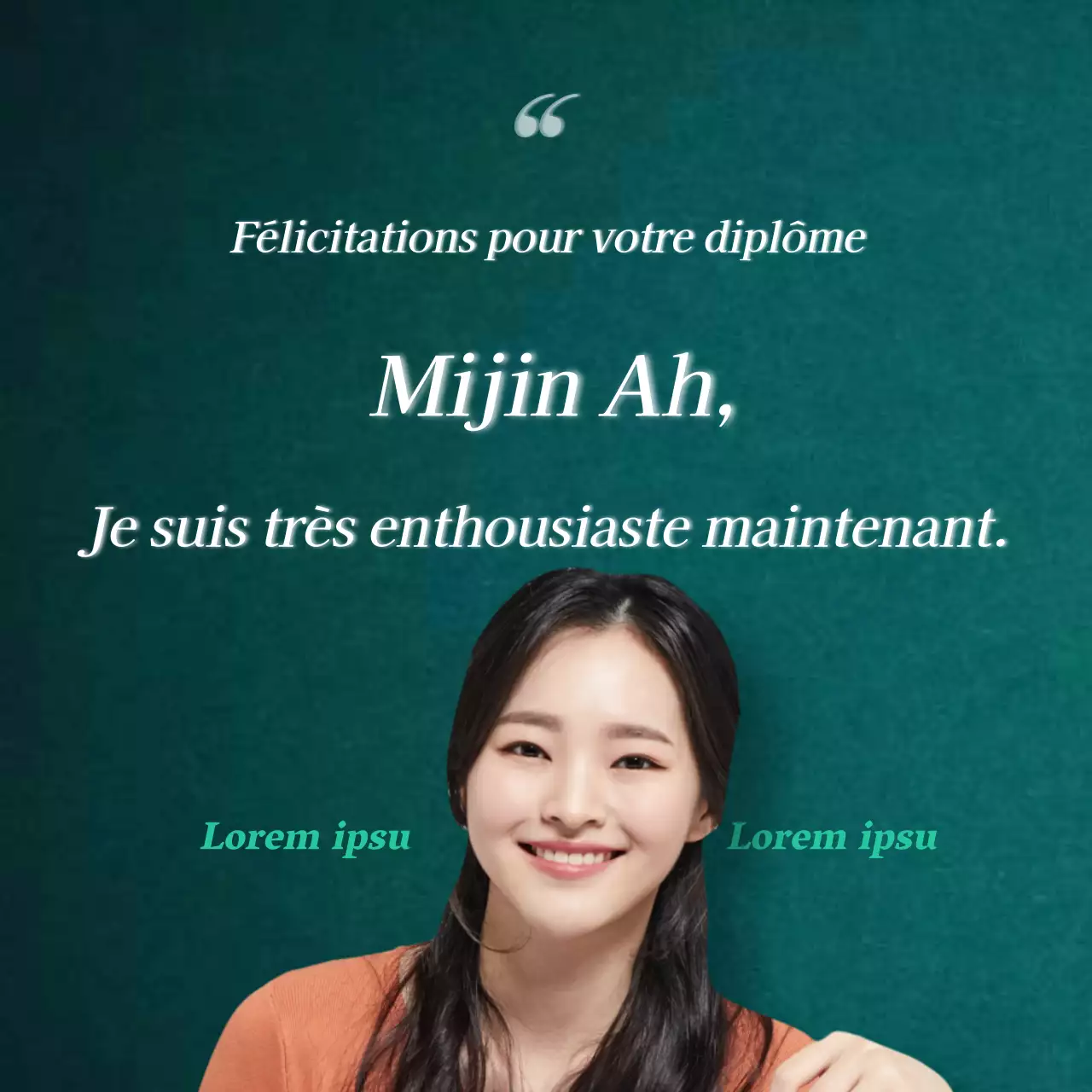 Mentions élégantes pour la remise des diplômes dans un dégradé de vert