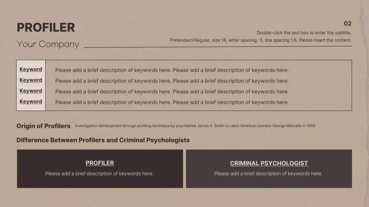 Brown paper-themed criminal psychology research presentations