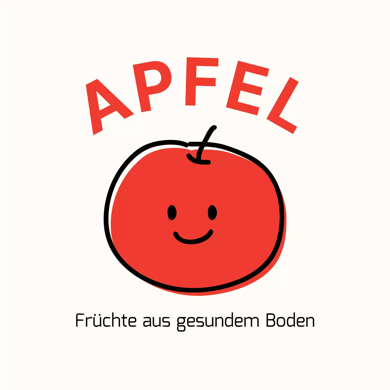 Niedliche Apfelkreis-Aufkleber