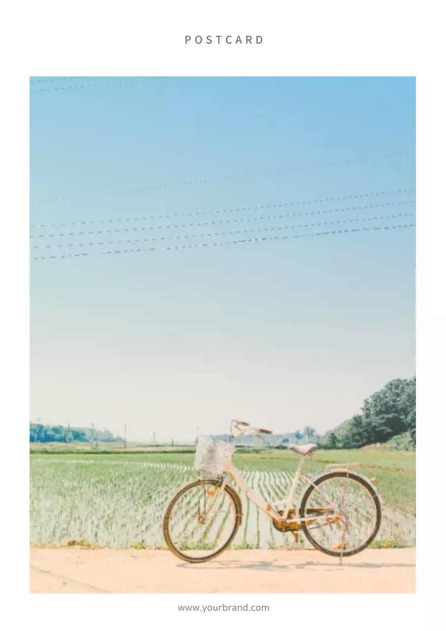 Blue Vintage Bicycle Postcard Poster