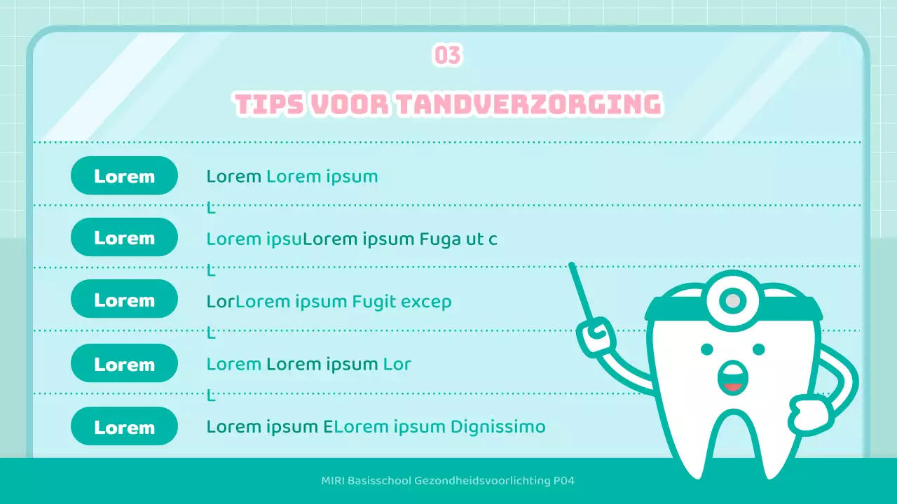 Mint Schattige Kind IllustratieTandheelkundige Gezondheidsvoorlichting