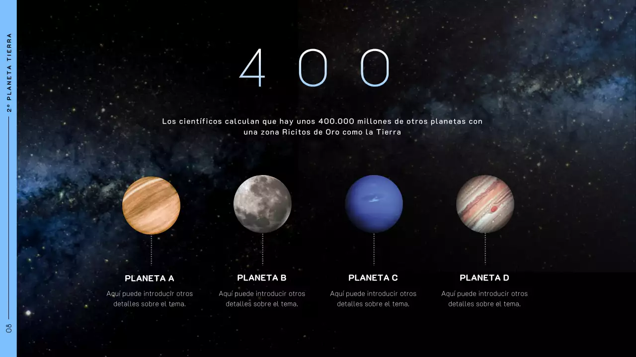 Tema espacial con fotos del espacio sobre fondo negro