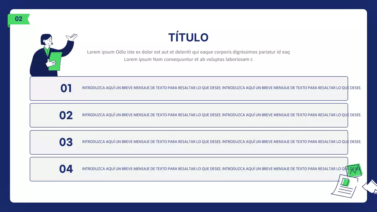 Informe de ilustración empresarial limpio en azul marino