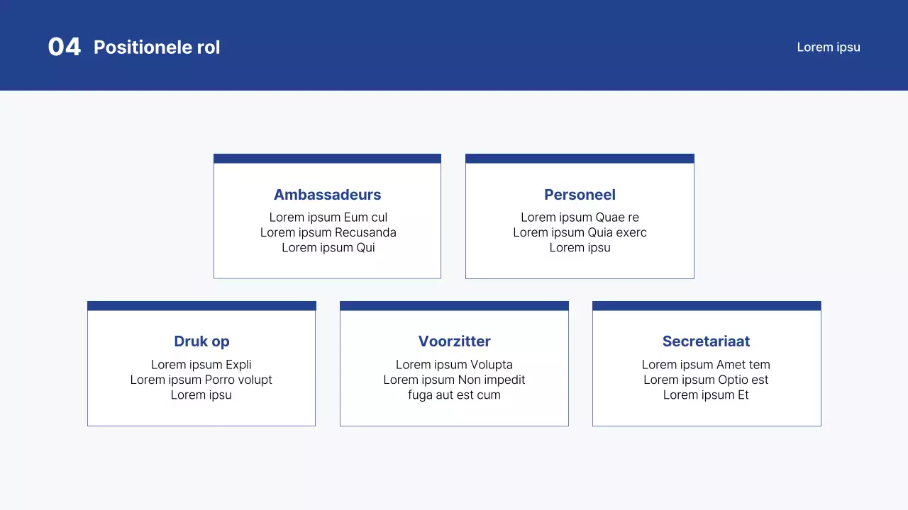 Eenvoudige wit-blauwe universiteitspresentatie voor nacompetitie