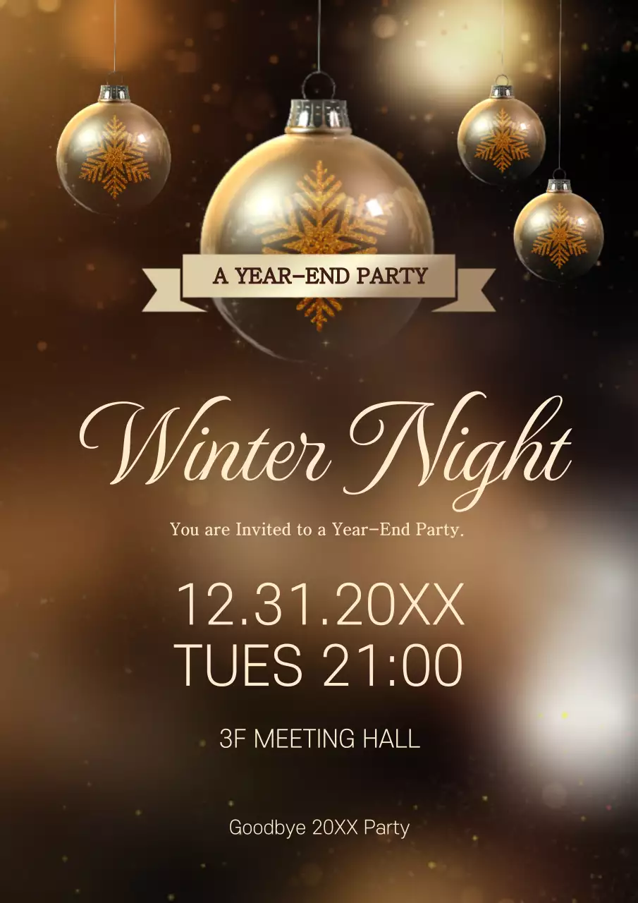 Gold Elegant Party Invitation Poster