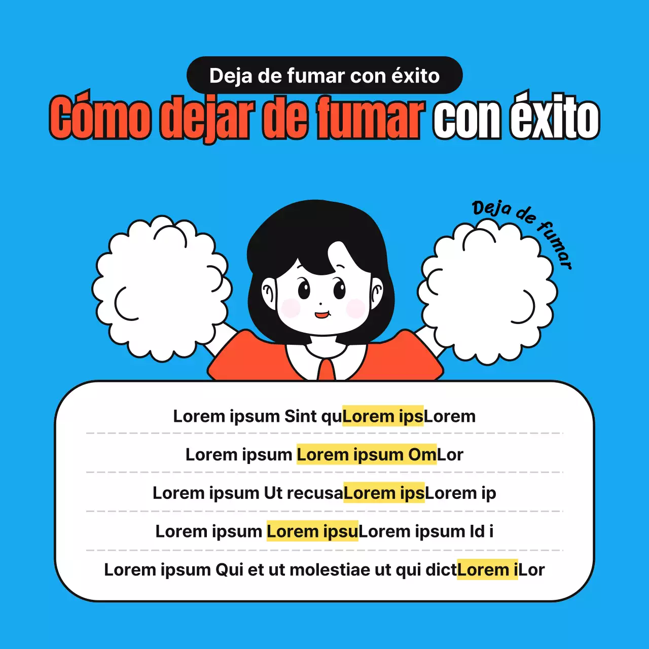 Sencillas y simpáticas ilustraciones en rojo, azul y gris sobre cómo dejar de fumar