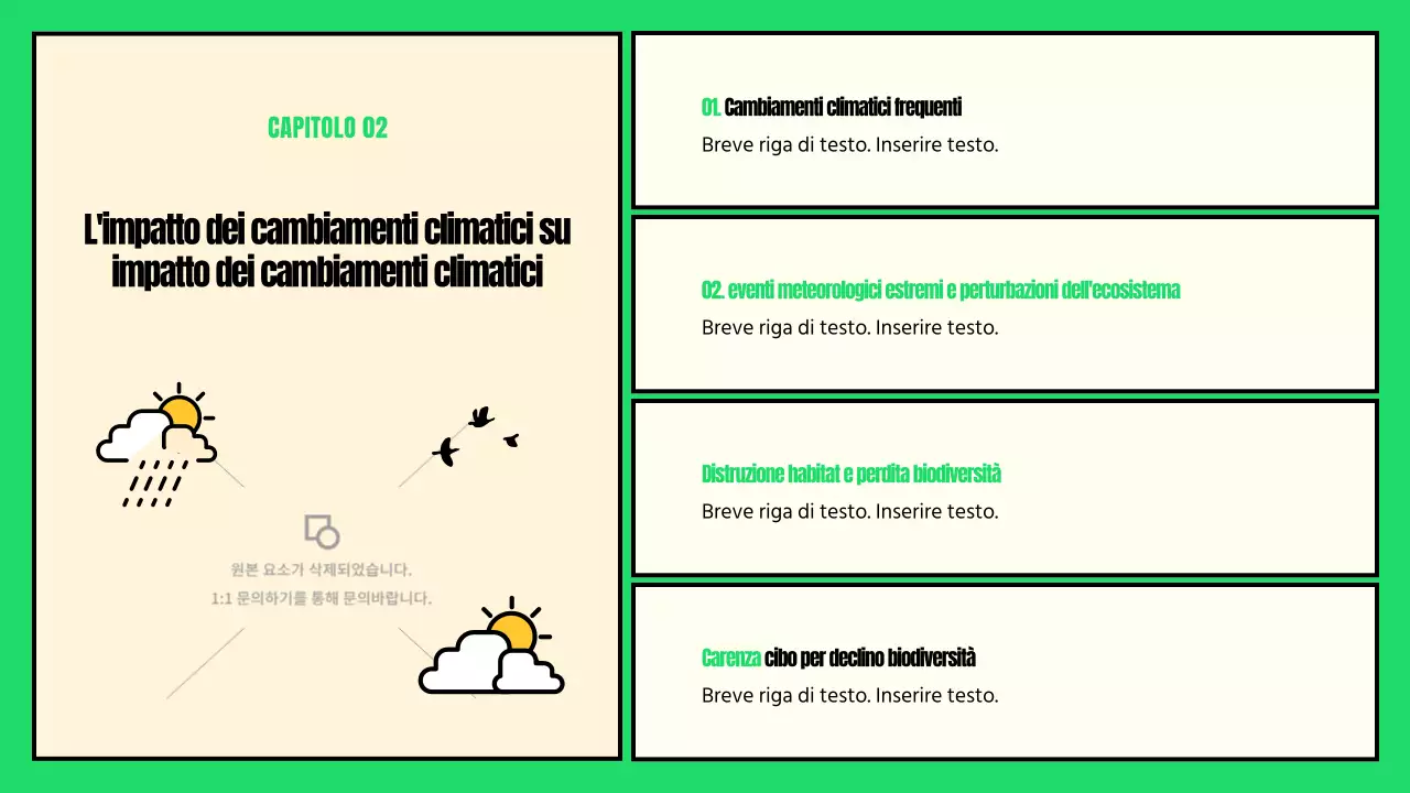 Illustrazioni simpatiche con accenti verdi e gialli Azione ESG e cambiamento climatico
