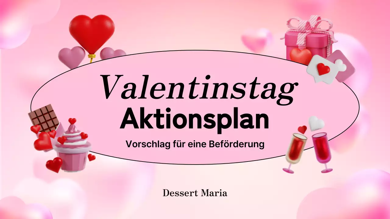 Rosa 3D-Illustration niedlichen Valentinstag Plan