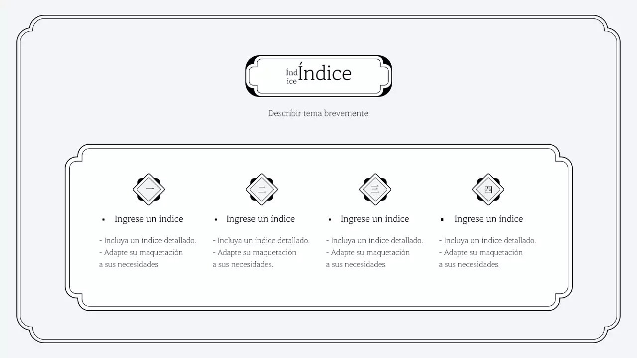 Kit de presentación sencillo de estilo oriental