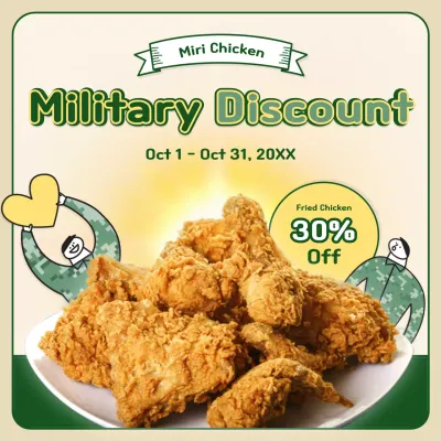 Yellow Trendy Fried Chicken Promotion Instagram Post