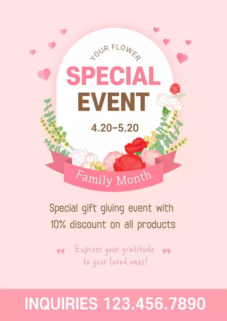 Pink Simple Family Promotion Poster