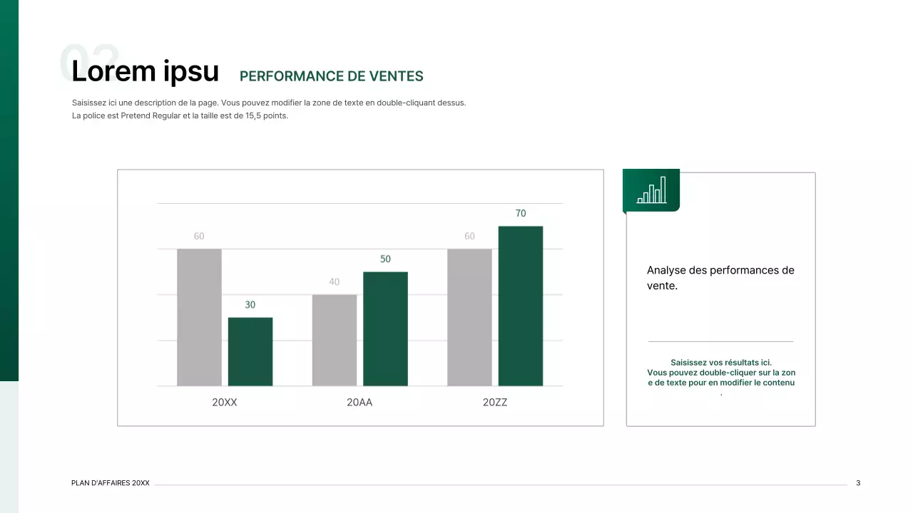 Kit de présentation d'un plan d'affaires avec un concept d'index dégradé en vert