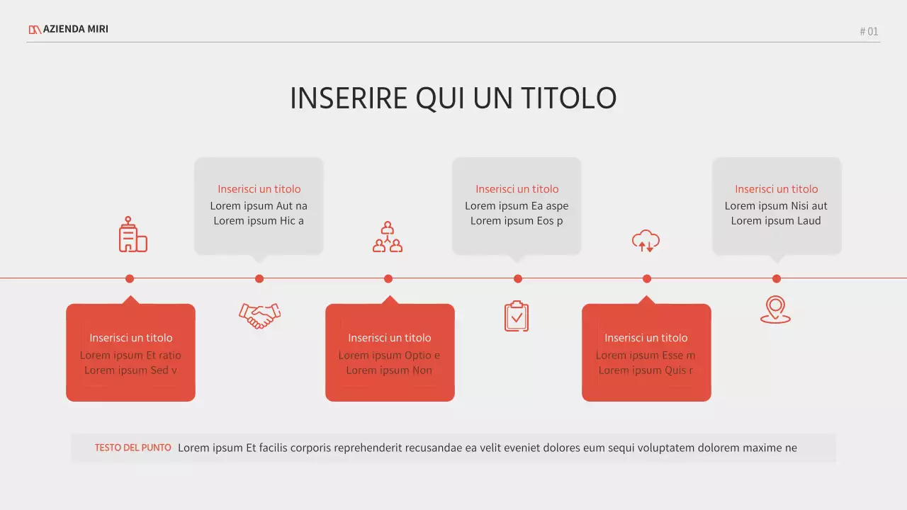 Un progetto commerciale moderno in rosso e nero