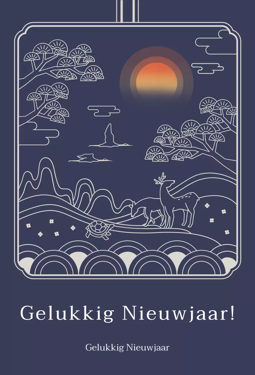 Luxe wenskaart in marineblauw