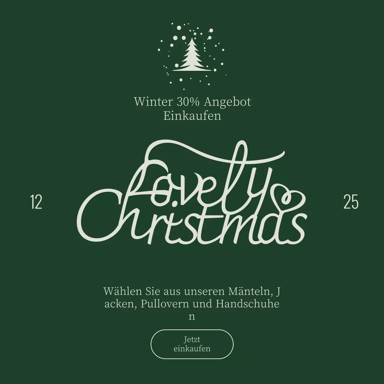 Einfaches und sauberes Winter-Weihnachts-Event-Quadrat