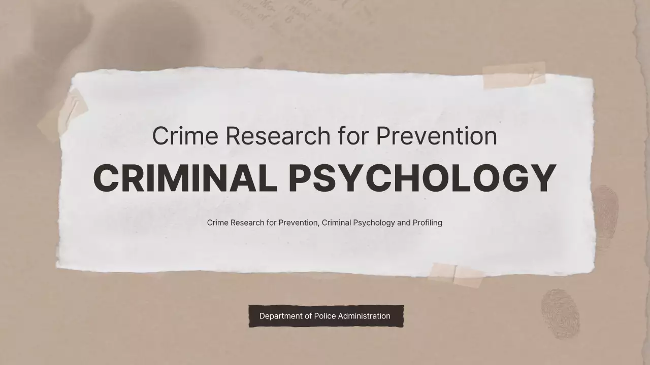 Brown paper-themed criminal psychology research presentations