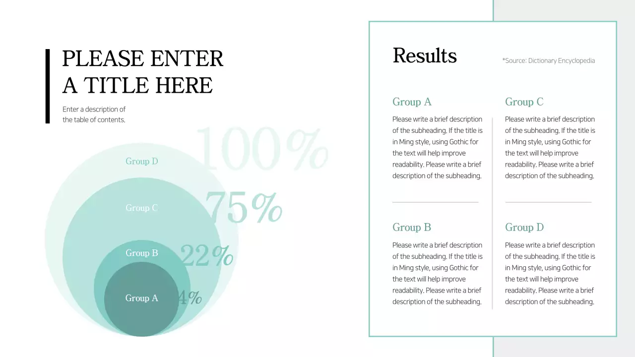 Pie chart design with a clean concept in blue