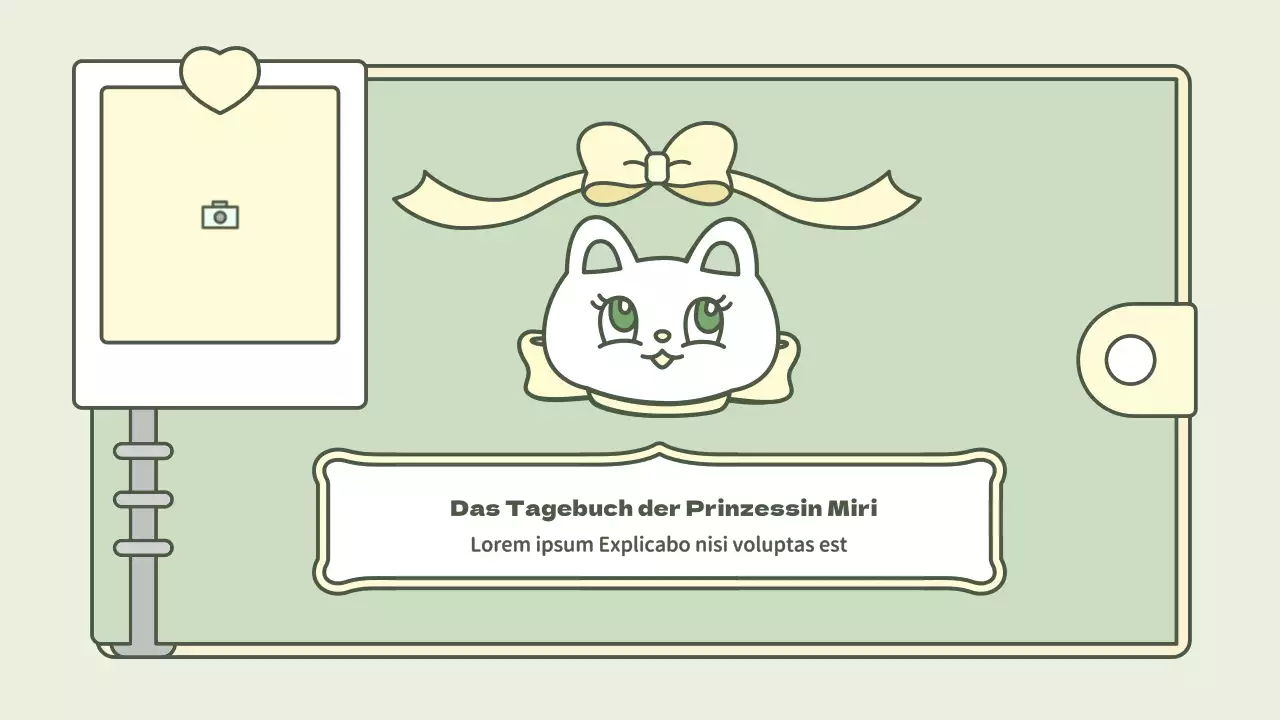 Niedliches Tagebuch-Konzept-Präsentationskit in Hellblau und Grün