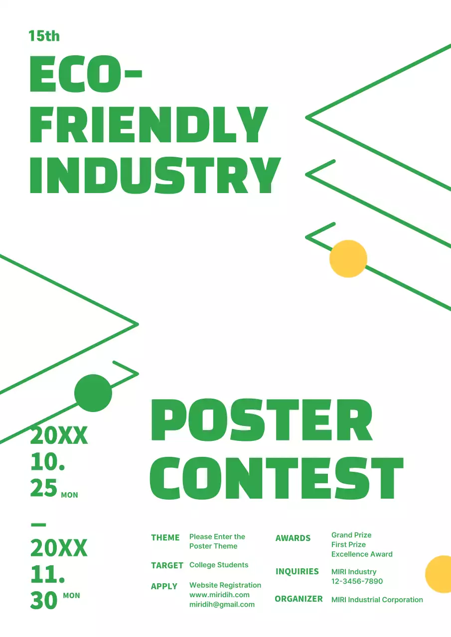 Green Modern Industry Contest Poster