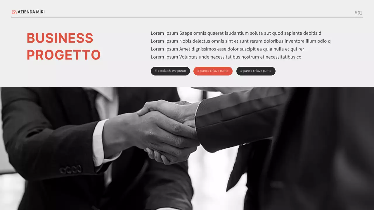 Un progetto commerciale moderno in rosso e nero