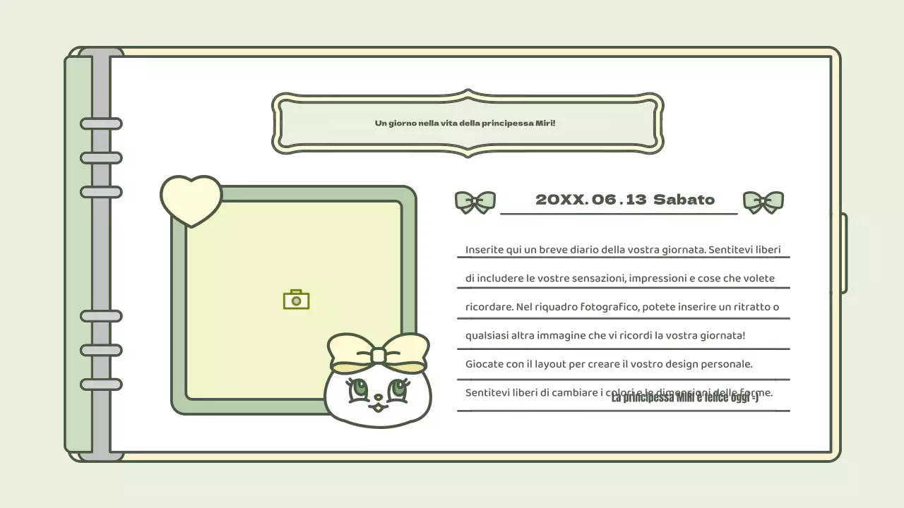 Simpatico kit di presentazione del concetto di agenda in azzurro e verde