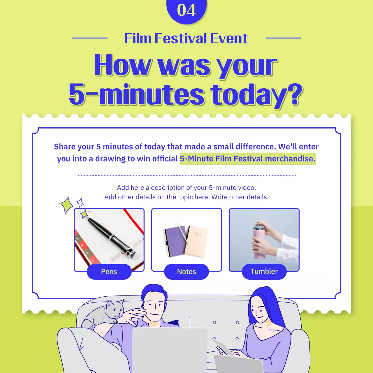 Blue Modern Film Recruitment Instagram Carousel