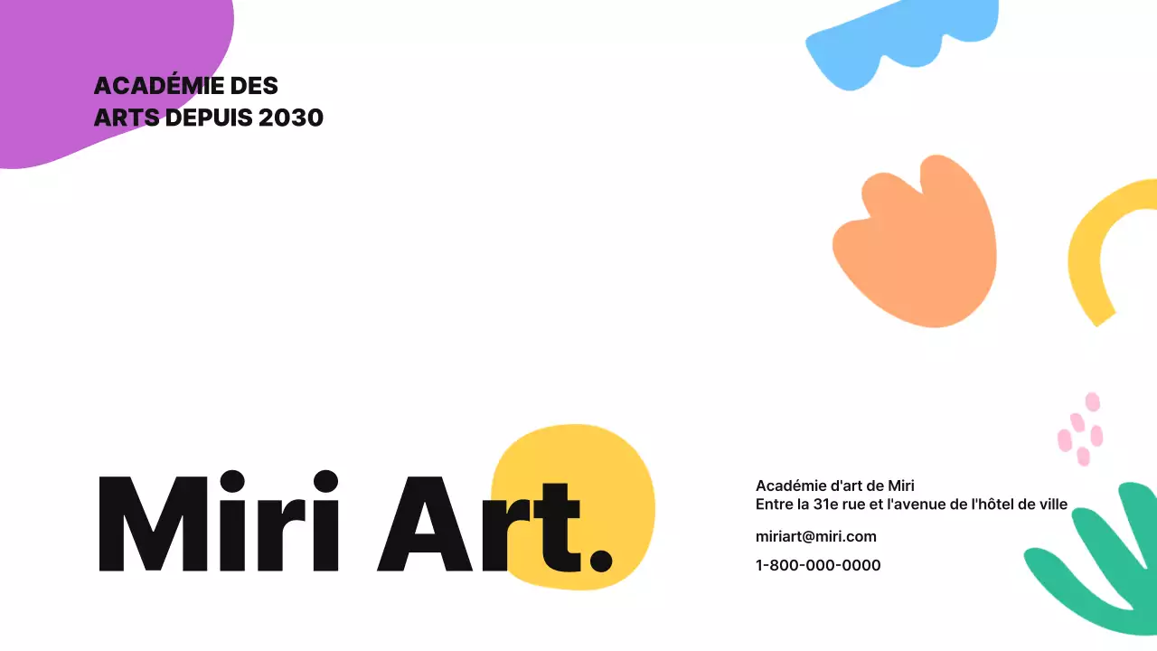 Une jolie illustration abstraite aux couleurs vives pour présenter le plan d'entreprise et le programme d'études de votre école.