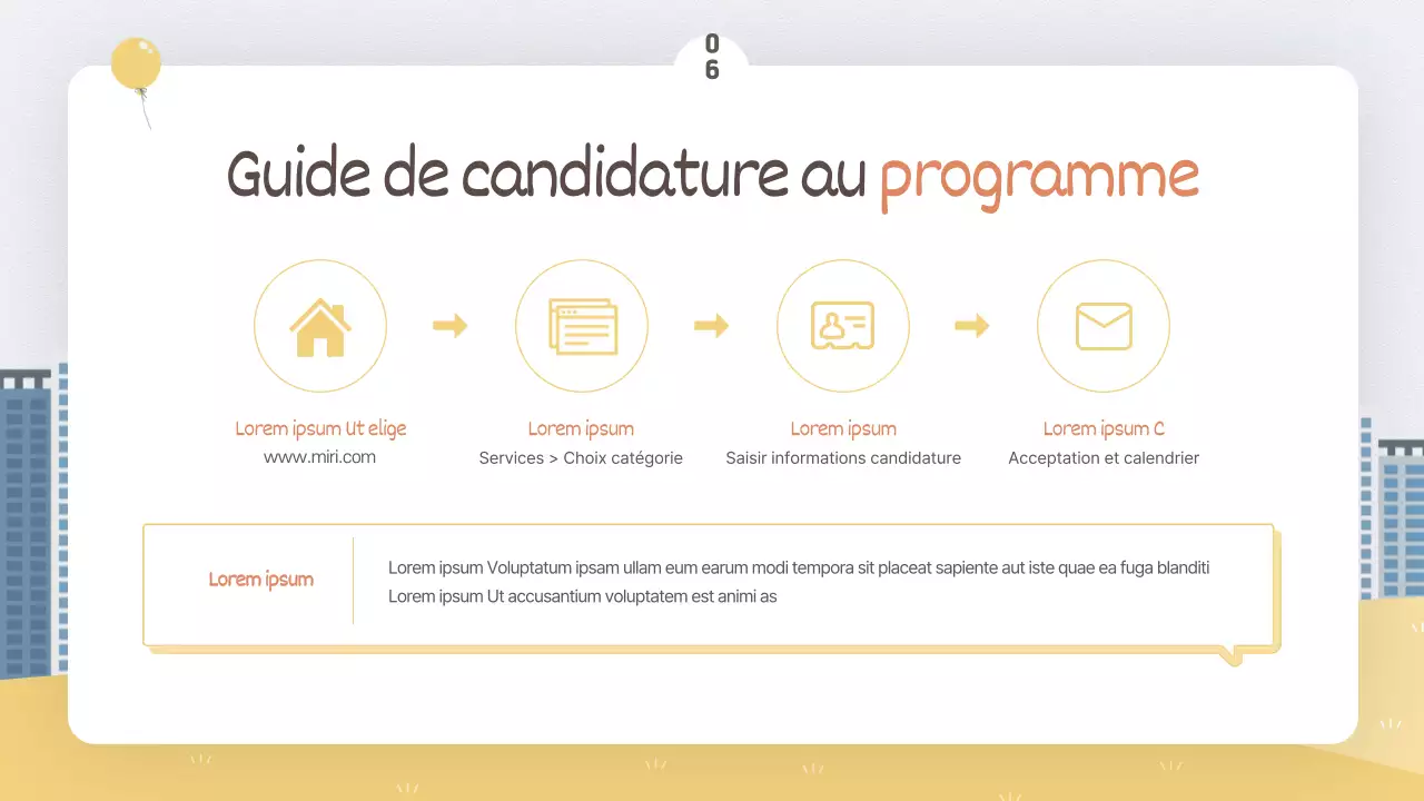 Guide des programmes de l'administration, jaune vif et blanc