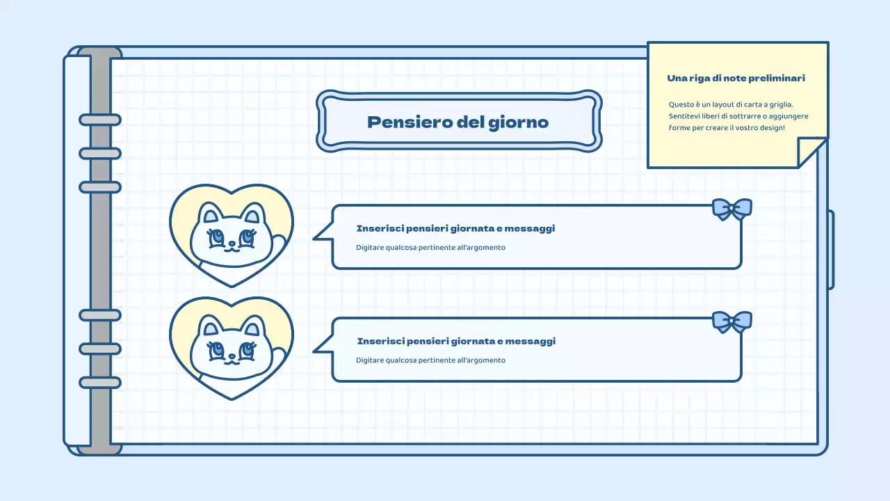 Simpatico kit di presentazione del concetto di agenda in azzurro e verde