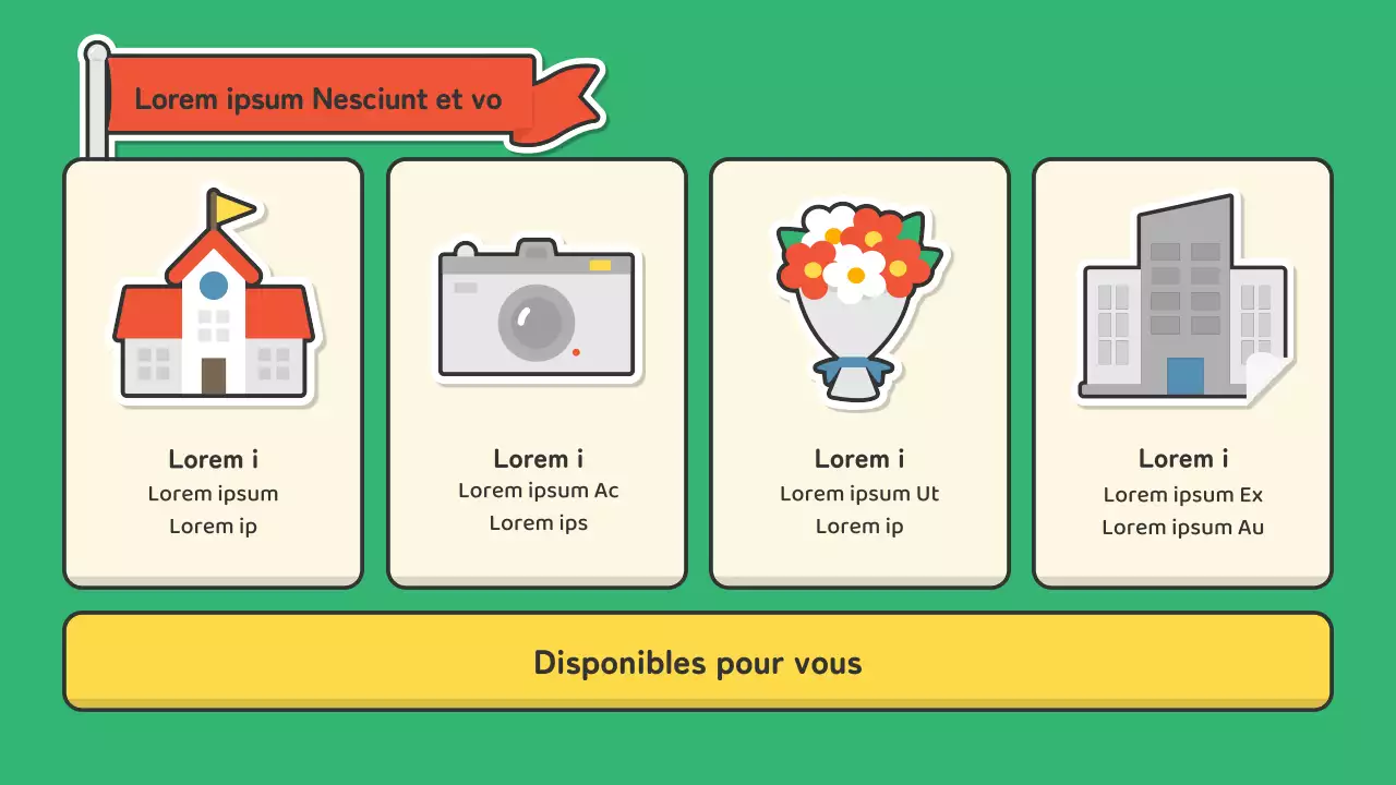 Un portfolio pour les animateurs dans l'industrie du spectacle avec un joli concept d'autocollant rouge et vert.