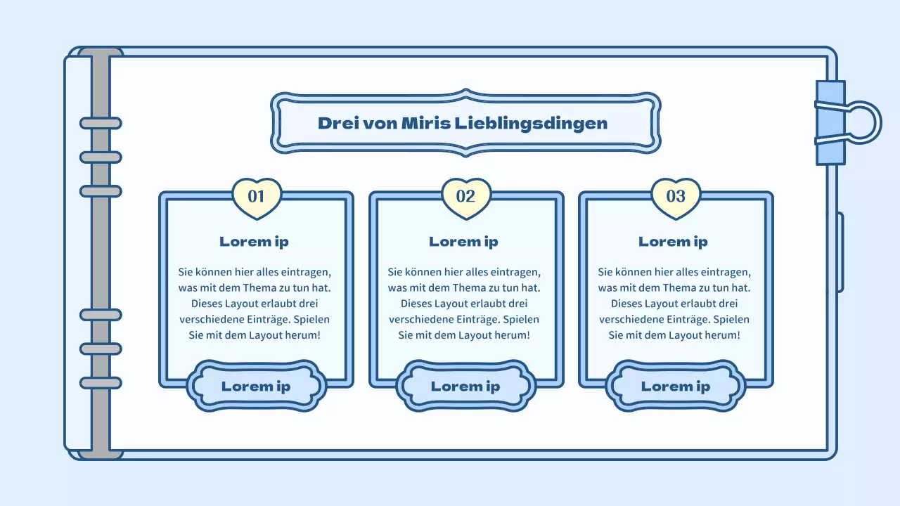 Niedliches Tagebuch-Konzept-Präsentationskit in Hellblau und Grün