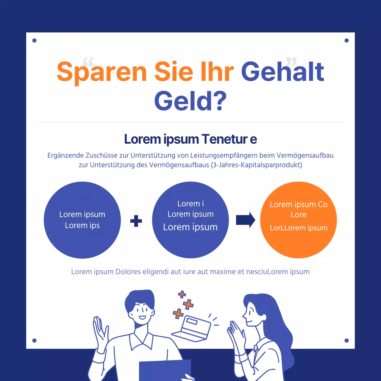 Blau und orange Jugendpolitik vier Könige Karte Nachrichten Design