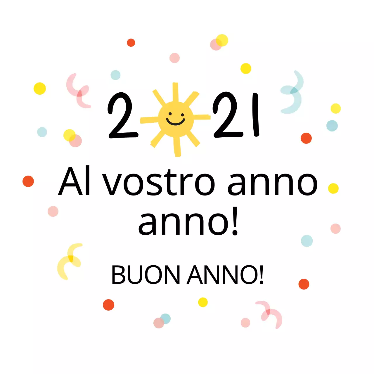 Etichetta di auguri per il nuovo anno illustrata in giallo