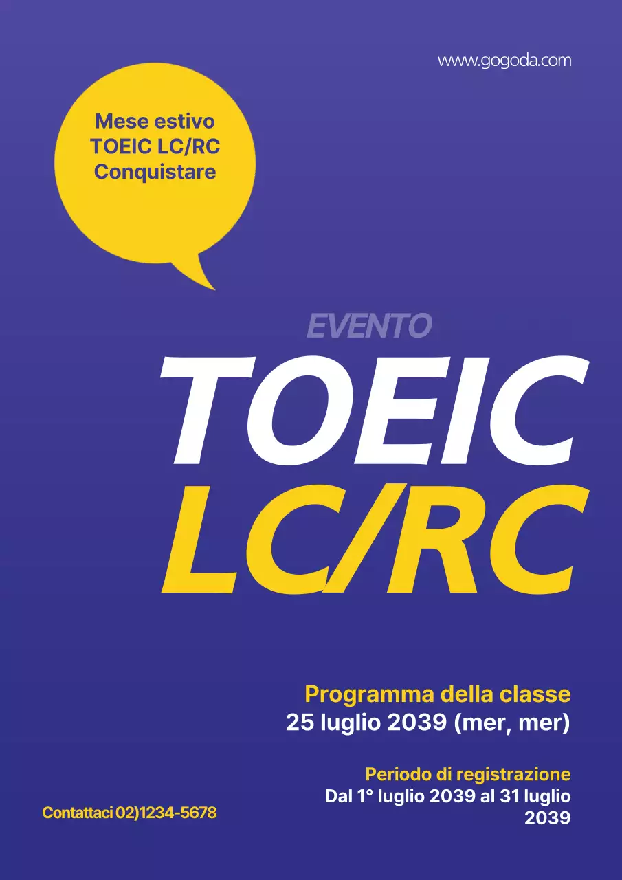 Un semplice volantino blu e giallo per una classe Hagi in una scuola locale.