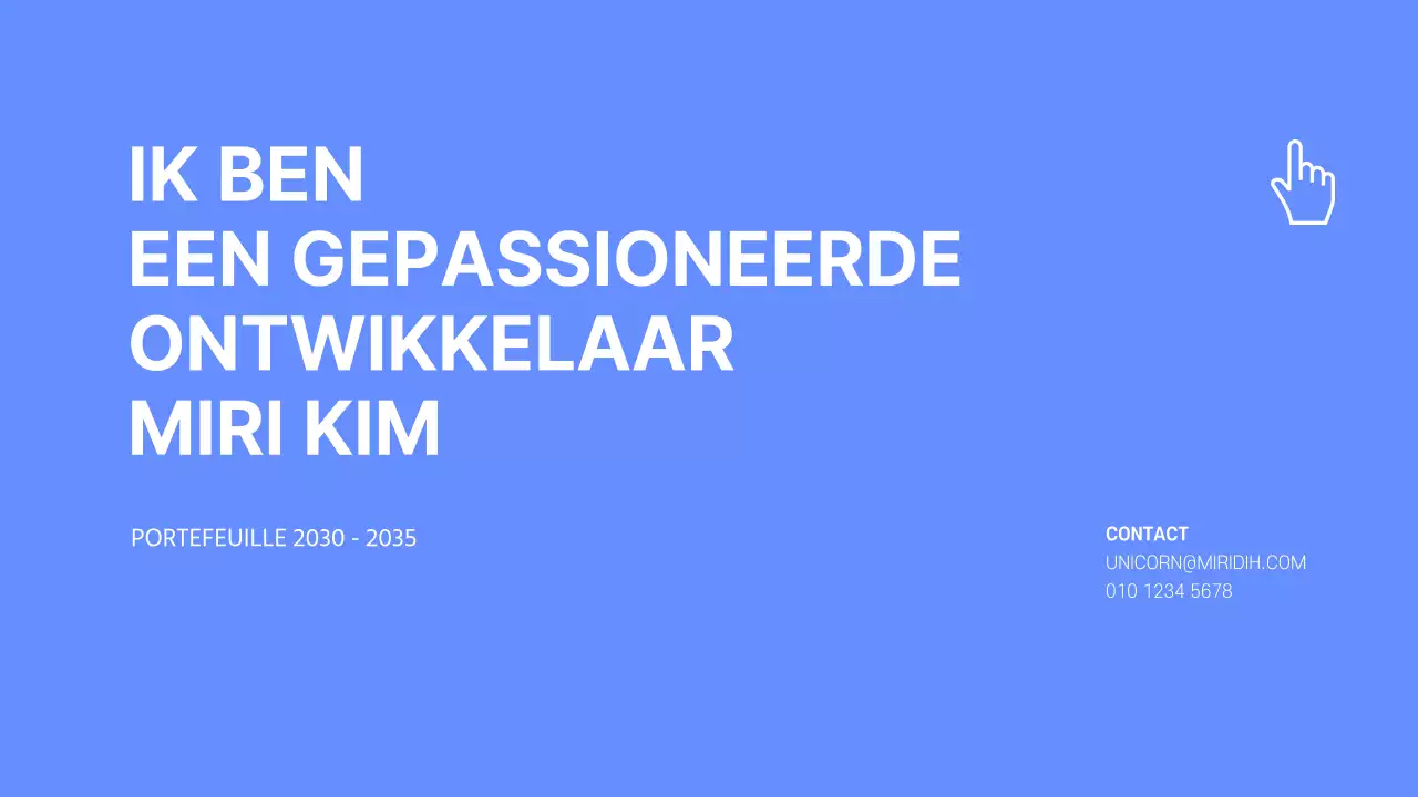 Ontwikkelaarsportfolio in blauw