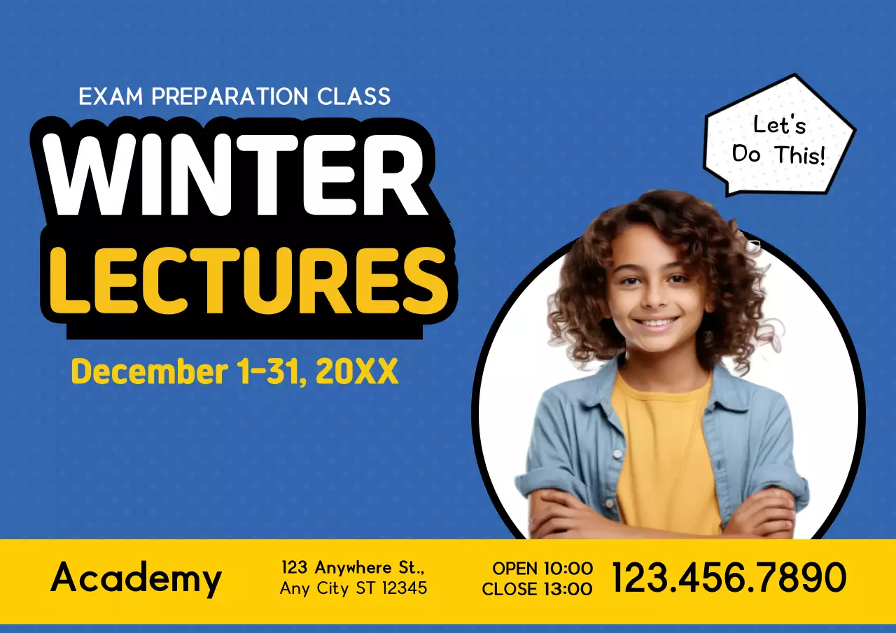 Blue Modern Exam Lecture Invitation Poster