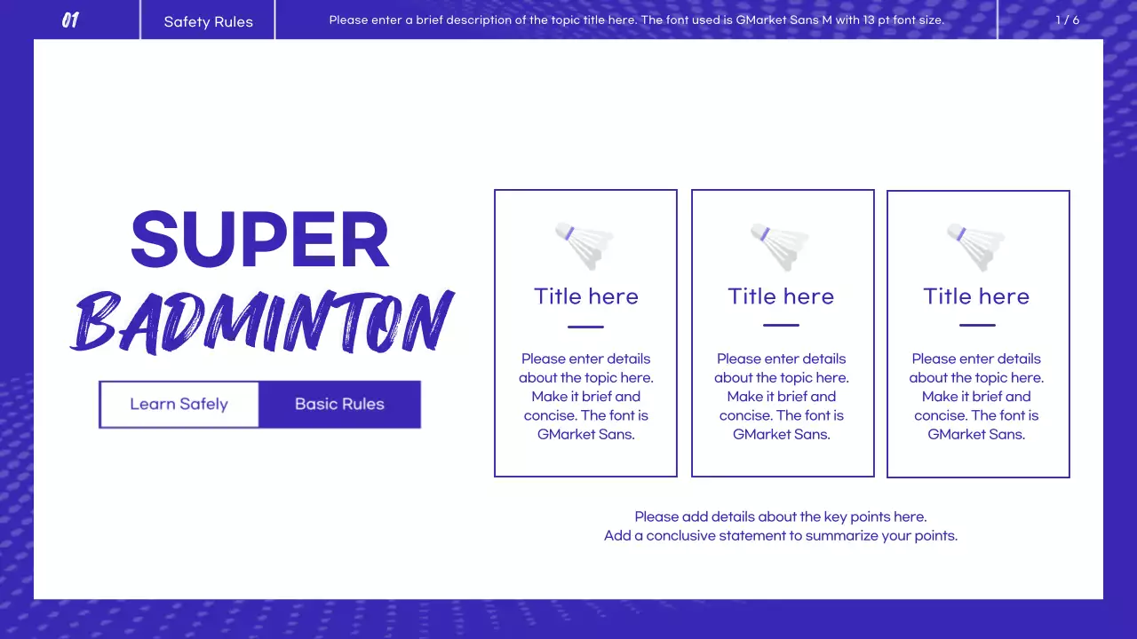 Blue Modern Badminton Class Presentation