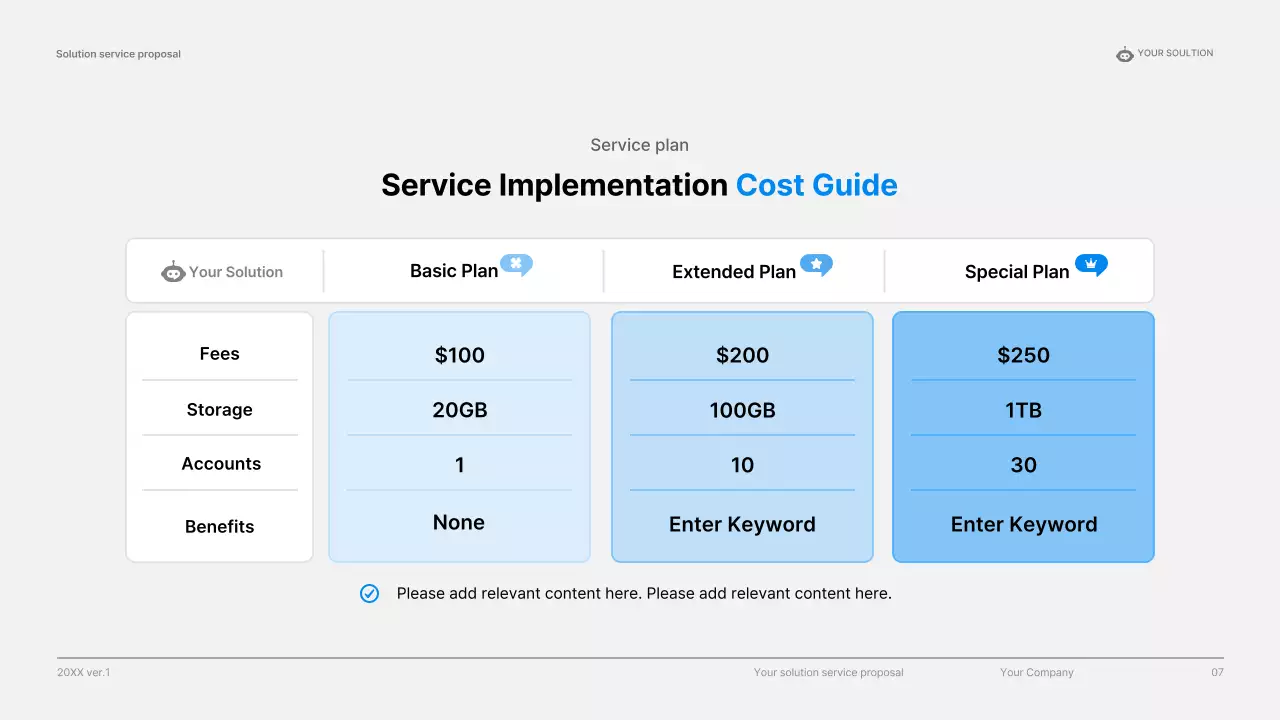 Apresentação da proposta de serviço Blue Modern